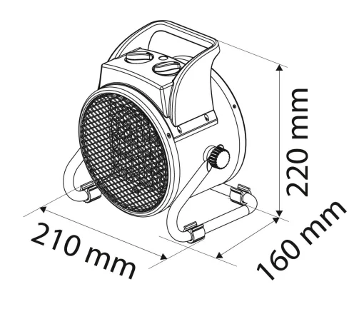 Теплова гармата електрична Neo Tools, 2кВт, 30м2, 197м3/год, керамічний нагрів. елемент (PTC), чорний, 1.55кг