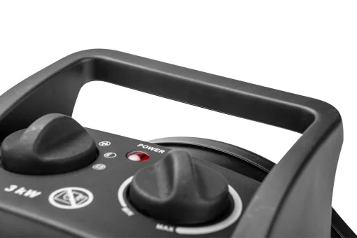 Теплова гармата електрична Neo Tools, 3кВт, 60м2, 280м3/год, керамічний нагрів. елемент (PTC), чорний, 2.69кг