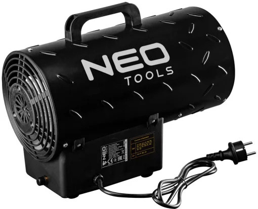 Теплова гармата газова Neo Tools, 30кВт, 300м2, 1000м3/год, чорний, 5.9кг