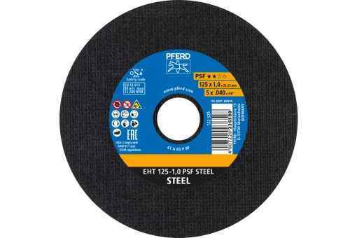 Круг відрізний 125*1,0*22 PSF STEEL сталь