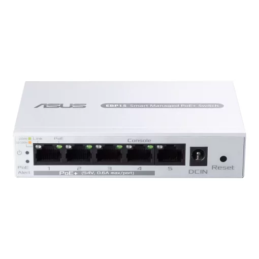 Комутатор ASUS ExpertWiFi EBP15 5xGE (4xPoE), 60Вт, Керований L2+