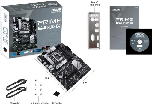 Материнcька плата ASUS PRIME B660-PLUS D4 s1700 B660 4xDDR4 M.2 HDMI DP D-Sub ATX
