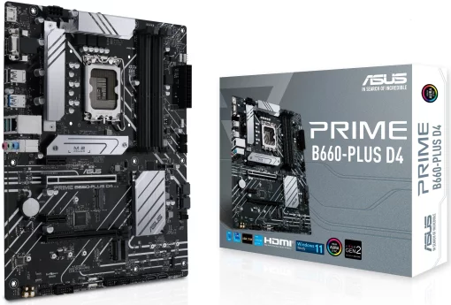 Материнcька плата ASUS PRIME B660-PLUS D4 s1700 B660 4xDDR4 M.2 HDMI DP D-Sub ATX
