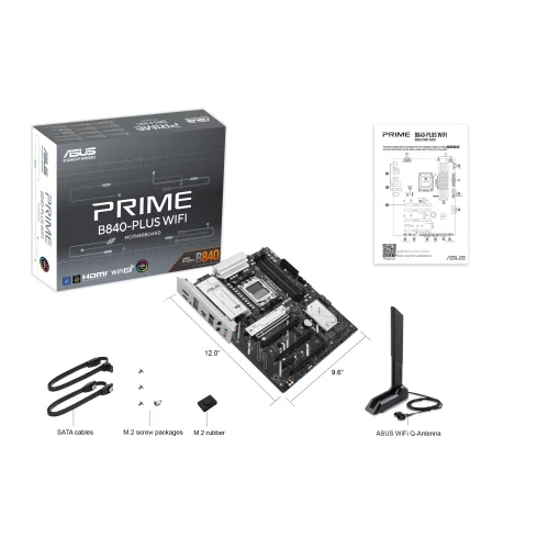 Материнcька плата ASUS PRIME B840-PLUS WIFI sAM5 B840 4xDDR5 M.2 HDMI DP WiFi BT ATX