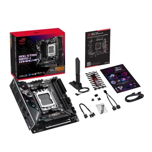 Материнcька плата ASUS ROG STRIX B850-I GAMING WIFI sAM5 B850 2xDDR5 M.2 HDMI USB Type-C WiFi BT mITX