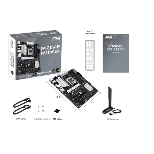 Материнcька плата ASUS PRIME B650-PLUS WIFI sAM5 B650 4xDDR5 M.2 HDMI DP WiFi BT ATX