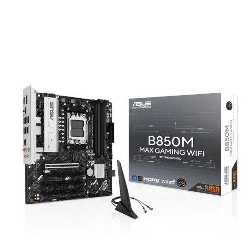 Материнcька плата ASUS B850M MAX GAMING WIFI sAM5 B850 4xDDR5 M.2 HDMI DP WiFi BT mATX