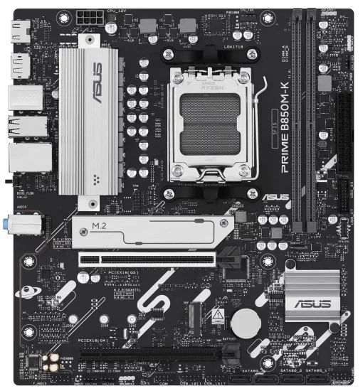 Материнcька плата ASUS PRIME B850M-K sAM5 B850 4xDDR5 M.2 HDMI DP mATX