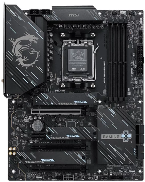 Материнcька плата MSI X870E GAMING PLUS WIFI sAM5 X870E 4xDDR5 M.2 HDMI WiFi BT ATX