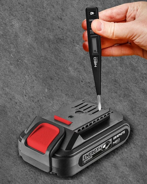 Детектор напруги Neo Tools, 12-250В, РК-дисплей, 0.014кг