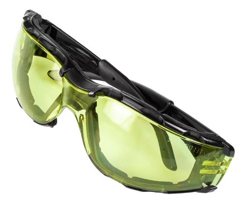 Окуляри захисні Neo Tools протиосколкові, клас захисту FT, резинові дужки, полікарбонат, жовтий