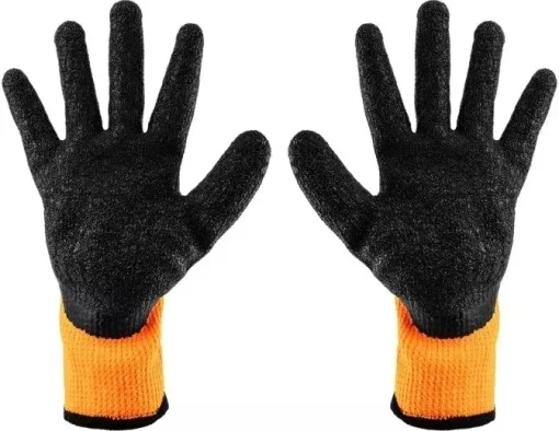 Рукавички робочі Neo Tools, латексне покриття, поліестер, р.8, помаранчево чорні