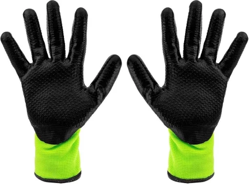 Рукавички робочі Neo Tools, утеплені, латексне покриття, поліестер, р.10, зелено чорні
