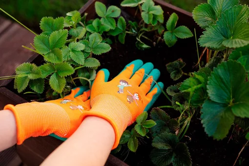 Рукавички робочі дитячі Neo Tools, латексне покриття, поліестер, дихаюча верхня частина, малюнок, р.3, помаранчевий