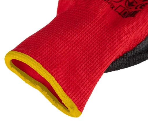 Рукавички робочі Neo Tools поліестер з латексним покриттям, р.10, червоно-чорний 12шт