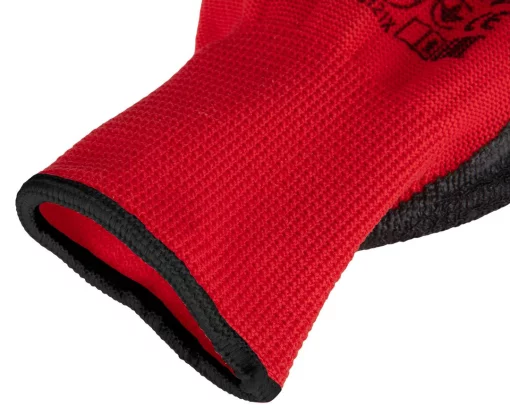 Рукавички робочі Neo Tools поліестер з латексним покриттям, р.11, червоно-чорний 12шт