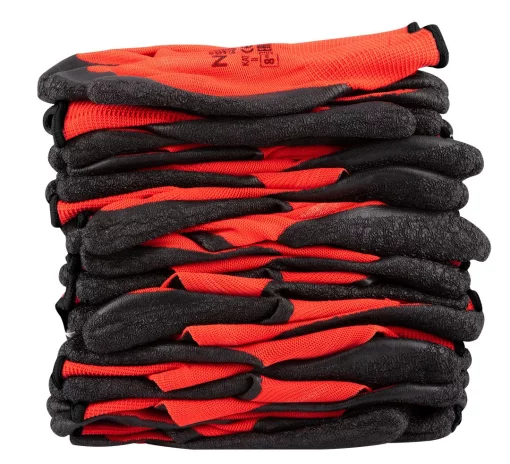 Рукавички робочі Neo Tools поліестер з латексним покриттям, р.11, червоно-чорний 12шт