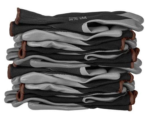 Рукавички робочі Neo Tools поліестер з нітриловим покриттям, р.9, сіро-чорний 12шт