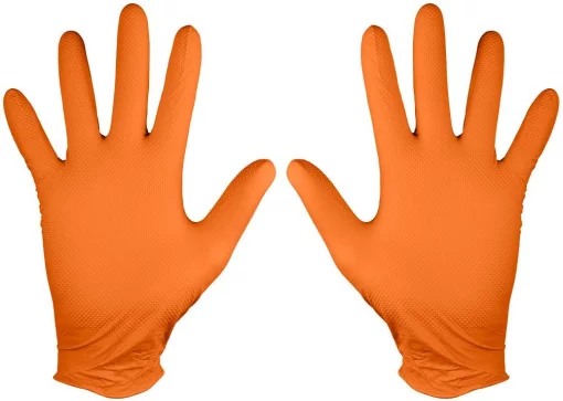 Рукавички робочі/медичні Neo Tools, перфоровані нітрилові, р.M, помаранчевий, 50шт