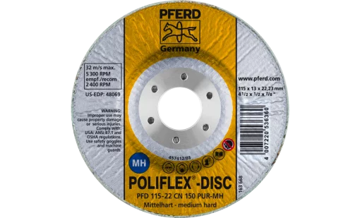 Круг полірувальний 115*22 Poliflex PFD  PUR сірий