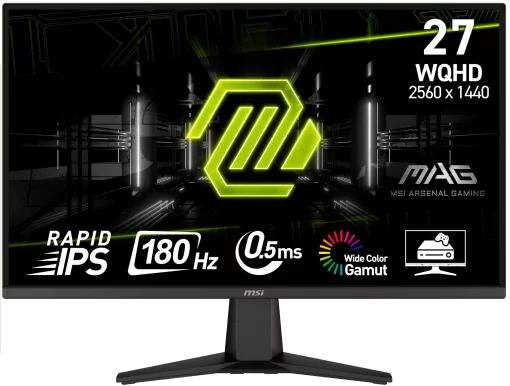 Монітор MSI 27" MAG 275QF 2xHDMI, DP, Audio, IPS, 2560x1440, 180Hz, 0.5ms, sRGB 101%, AdaptiveSync