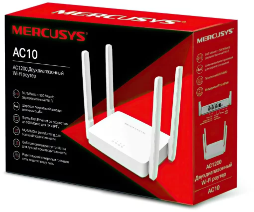 Маршрутизатор MERCUSYS AC10 AC1200, 2xFE LAN, 1xFE WAN
