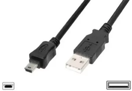 Кабель DIGITUS USB-A > mini USB заряджання/синхронізації, 1.8м, чорний