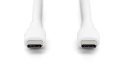 Кабель DIGITUS USB-C > USB-C заряджання/синхронізації, USB 2.0, 60W, силіконовий, 1м, білий