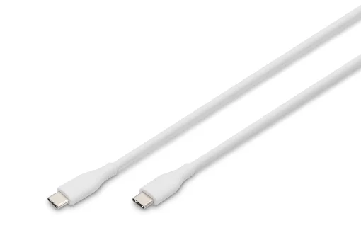 Кабель DIGITUS USB-C > USB-C заряджання/синхронізації, USB 2.0, 60W, силіконовий, 2м, білий