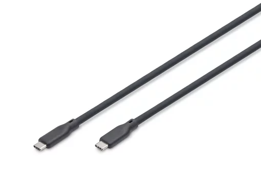 Кабель DIGITUS USB-C заряджання/синхронізації, USB 4.0 Gen 3, 40G, 240W, 8K, силіконовий, 1м, чорний