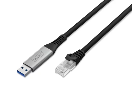 Кабель DIGITUS Ethernet USB-A - RJ45 CAT 6A S/FTP, 1 Gbit/s, 2m, LSZH