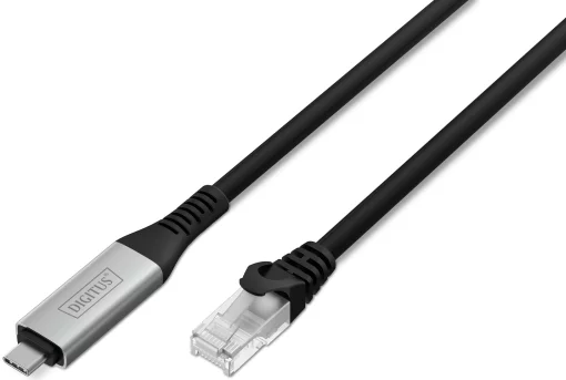 Кабель DIGITUS Ethernet USB-C - RJ45 CAT 6A S/FTP, 1 Gbit/s, 2m, LSZH