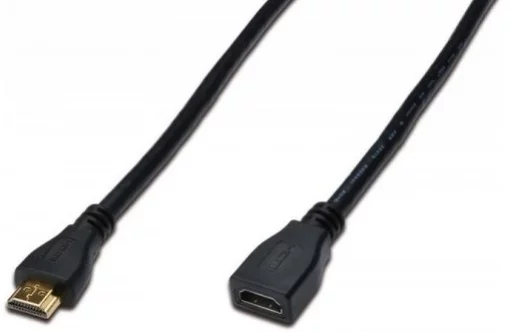 Кабель DIGITUS HDMI (M/F), High speed/Ethernet, 3м, чорний