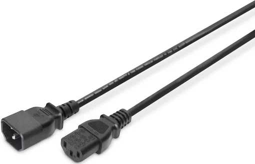 Мережевий кабель DIGITUS C14/M - C13/F, 5м, чорний
