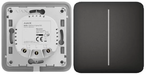 Вимикач двоклавішний Ajax LightSwitch чорний
