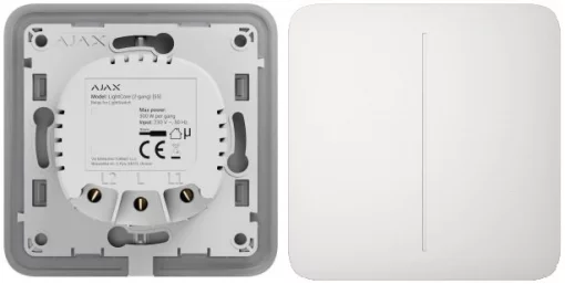 Вимикач двоклавішний Ajax LightSwitch білий