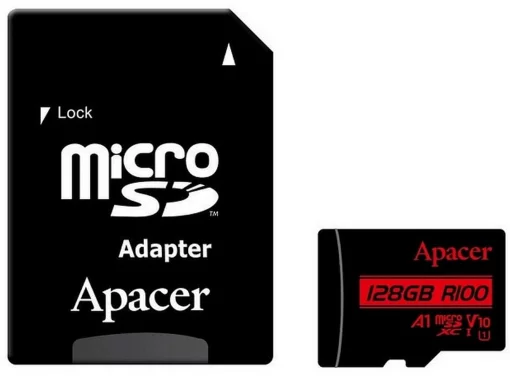 Карта пам'яті Apacer microSD 128GB C10 UHS-I R100MB/s + SD