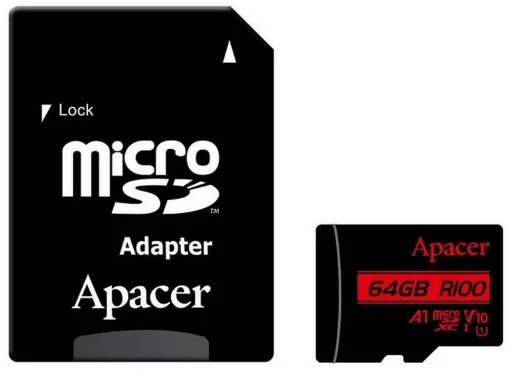 Карта пам'яті Apacer microSD  64GB C10 UHS-I R100MB/s + SD