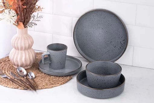 Тарілка супова Ardesto Fasano, 850мл, 20см, кераміка, сірий