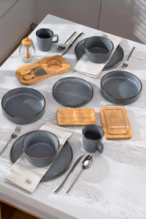 Тарілка супова Ardesto Fasano, 850мл, 20см, кераміка, сірий