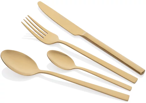 Набір столових приборів Ardesto Black Mars Favola, 4 прибори, нержавіюча сталь, золотий