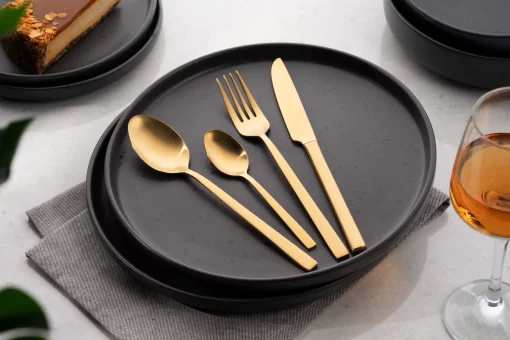 Набір столових приборів Ardesto Black Mars Favola, 4 прибори, нержавіюча сталь, золотий
