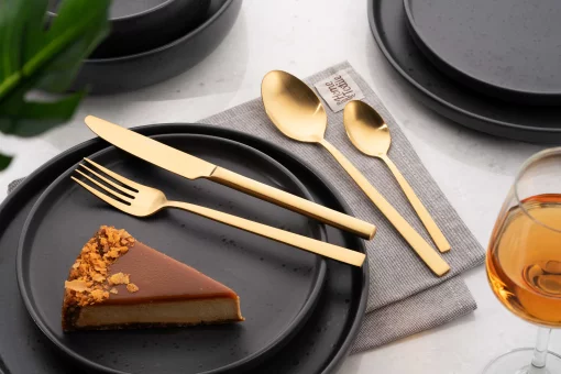 Набір столових приборів Ardesto Black Mars Favola, 4 прибори, нержавіюча сталь, золотий