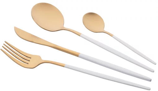 Набір столових приборів Ardesto Gemini Lecco, 4 прибори, нержавіюча сталь, золотисто-білий