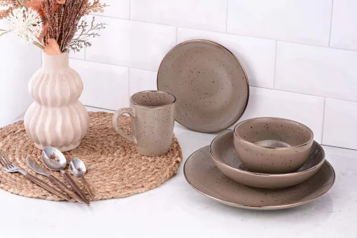 Тарілка десертна Ardesto Emilia, 20см, кераміка, коричневий