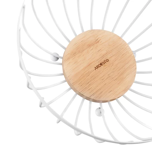 Кошик Ardesto Midori 25х25х13см, метал, дерево, білий