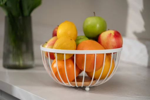 Кошик Ardesto Midori 25х25х13см, метал, дерево, білий