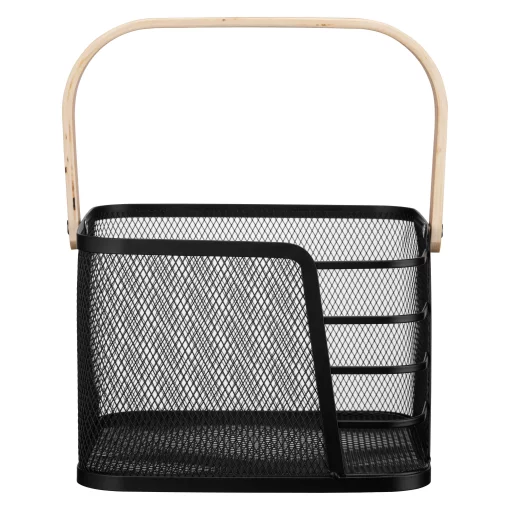 Кошик з ручкою Ardesto Midori 24х23.5х16.1см, метал, дерево, чорний