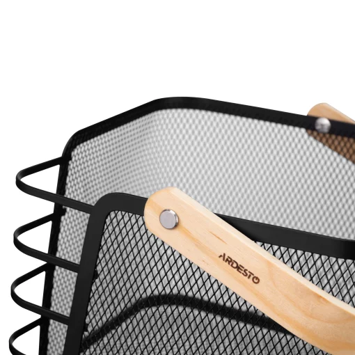 Кошик з ручкою Ardesto Midori 24х23.5х16.1см, метал, дерево, чорний