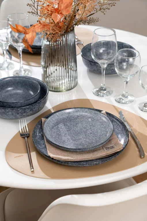 Тарілка десертна Ardesto Loreto, 19см, порцеляна, сірий